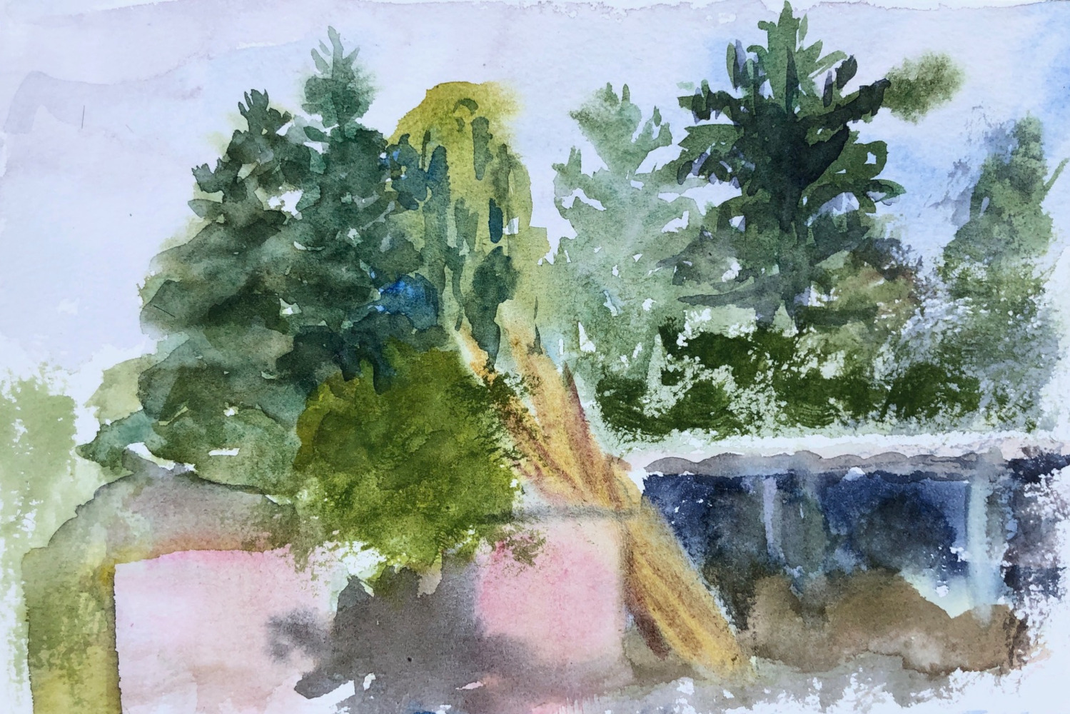 Dessin de l'abri dans le jardin